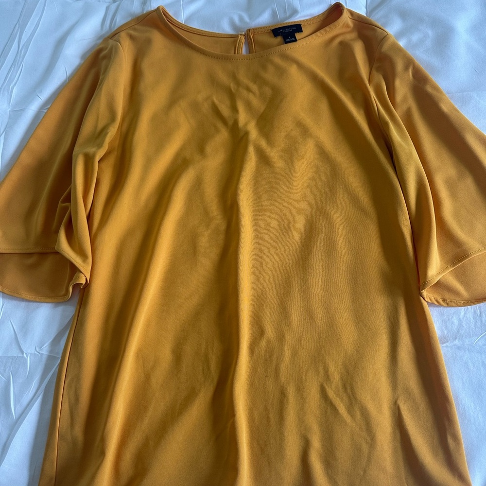 Ann Taylor Mustard Yellow Blouse